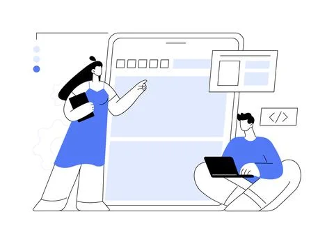 Microsite development abstract concept vector illustration. Illustrazione stock