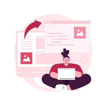 Microsite development abstract concept vector illustration. Illustrazione stock