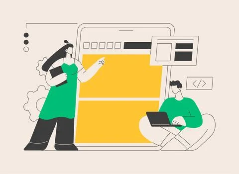 Microsite development abstract concept vector illustration. 스톡 일러스트