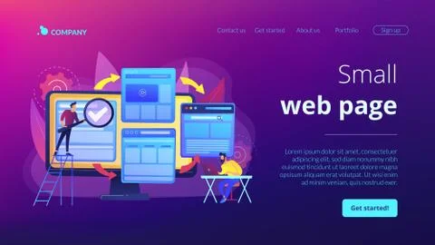 Microsite development concept landing page Stock-Illustration