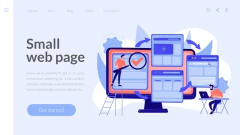 Microsite development concept landing page Illustrazione stock