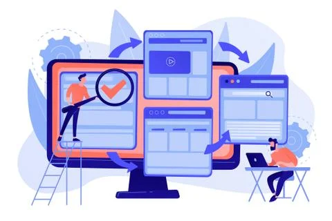 Microsite development concept vector illustration Stockillustratie