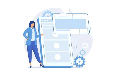 Microsite development Microsite web development, small internet site, graph.. Stock-Illustration