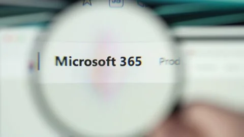 Microsoft 365 Online Website on a Computer Closeup Focus Stock Footage 219156080