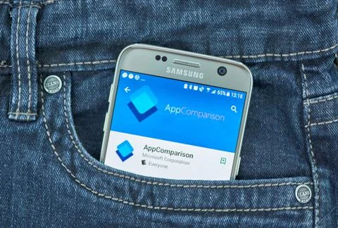 Microsoft android application AppComparison Stock Photos