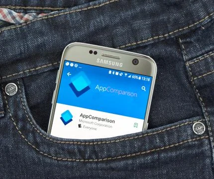 Microsoft android application AppComparison Stock Photos