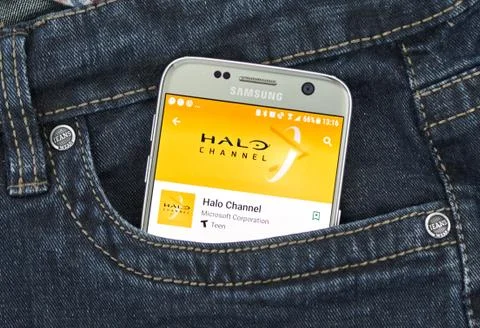 Microsoft android application Halo Channel Stock Photos