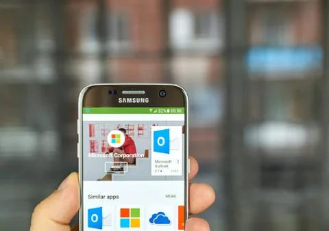 Microsoft applications on Google play 库存照片