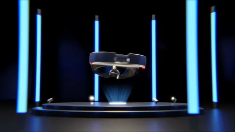 Microsoft Augmented Reality AR Hololens Glasses 3D Animation Display Stock Footage 171534677