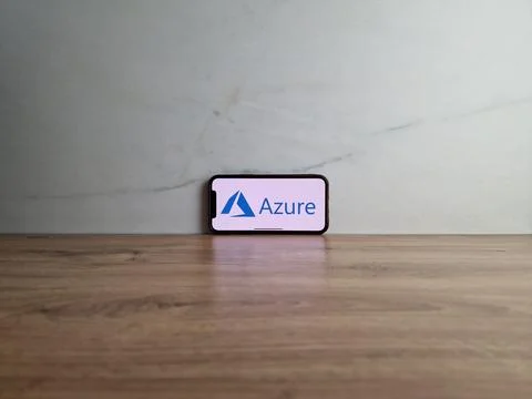 Microsoft Azure logo displayed on mobile phone Stockfoto's