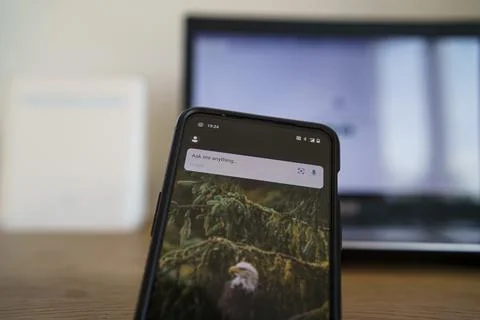 Microsoft Bing chatbot app on smartphone Stock Photos