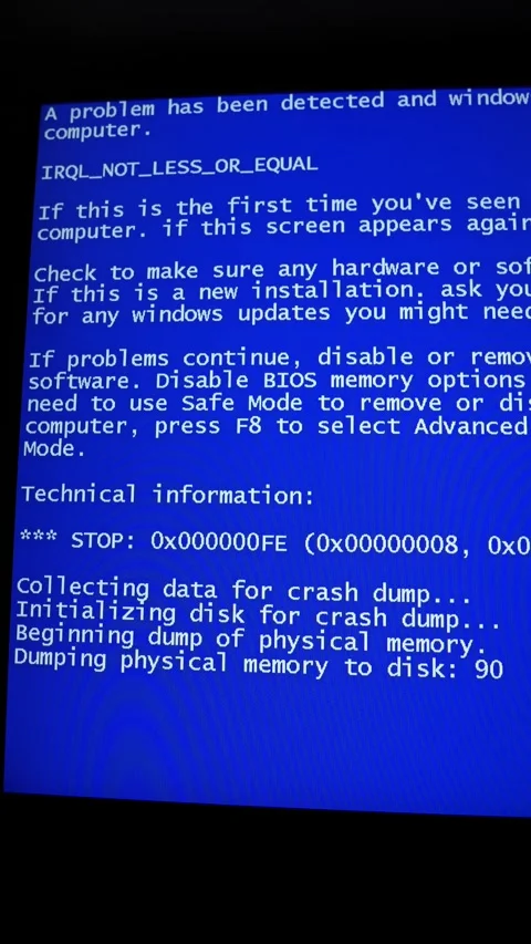 Microsoft Blue Screen Error,Blue Screen of Death,vertical Stock Footage 279877641