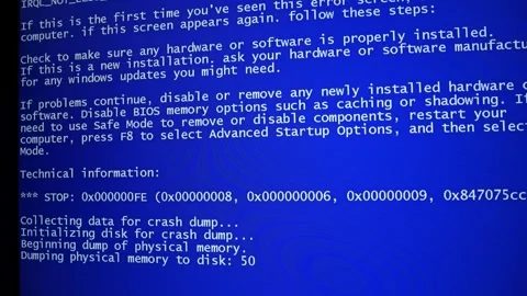 Microsoft Blue Screen Error,Blue Screen of Death 스톡 동영상 279877901
