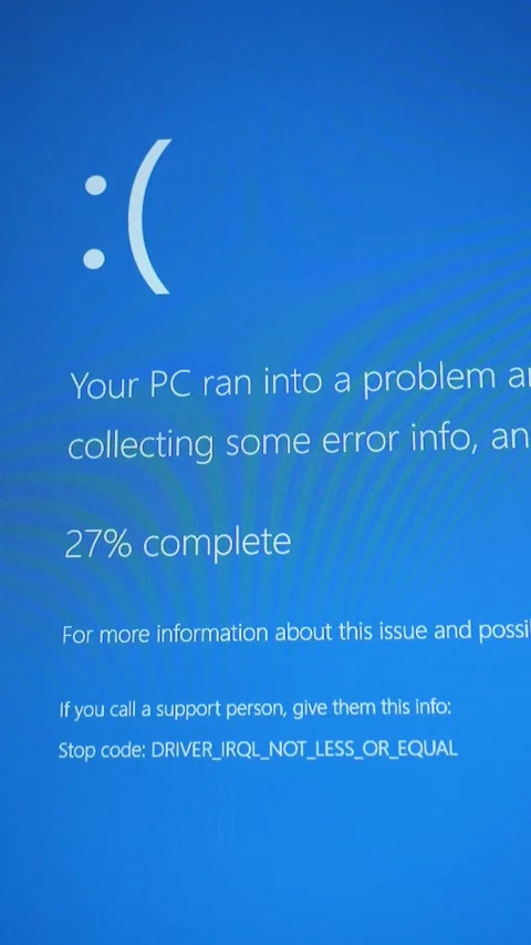 Microsoft Blue Screen Error,Blue Screen of Death,vertical 스톡 동영상 279877902