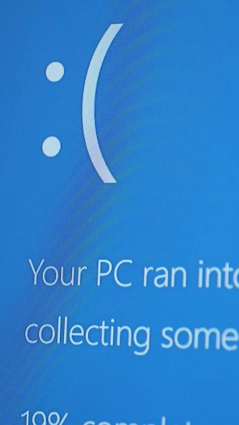 Microsoft Blue Screen Error,Blue Screen of Death,vertical 스톡 동영상 279877908
