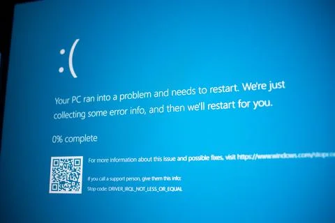 Microsoft Blue Screen Error,Blue Screen of Death Stockfoto's