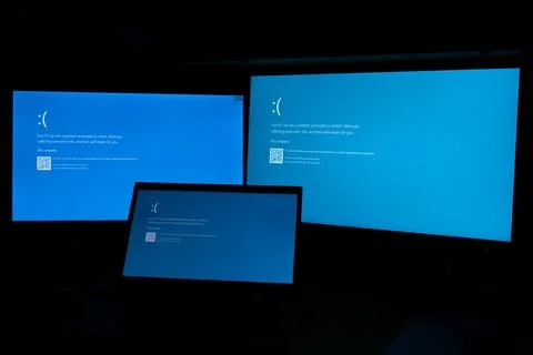 Microsoft Blue Screen Error,Global Outage Foto stock