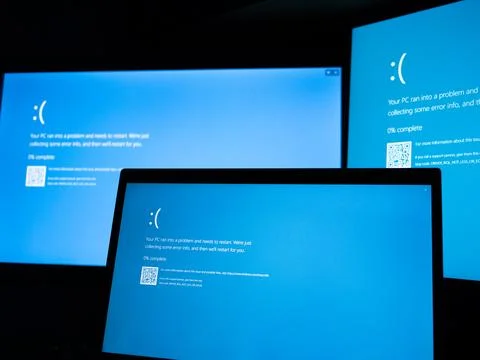 Microsoft Blue Screen Error,Global Outage Foto stock