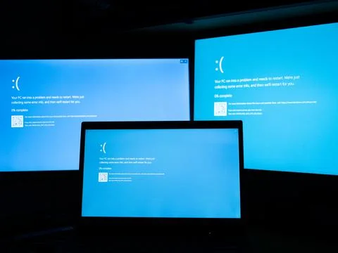 Microsoft Blue Screen Error,Global Outage Foto stock