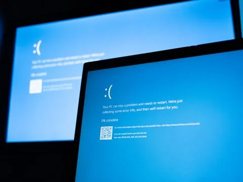 Microsoft Blue Screen Error,Global Outage Foto stock