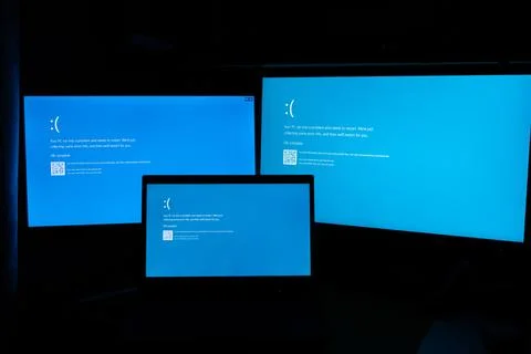 Microsoft Blue Screen Error,Global Outage Foto stock