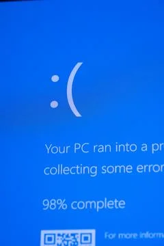 Microsoft Blue Screen Error,Global Outage,Blue Screen of Death Stockfoto's