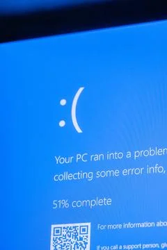 Microsoft Blue Screen Error,Global Outage,Blue Screen of Death Stock Photos
