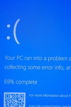 Microsoft Blue Screen Error,Global Outage,Blue Screen of Death Foto stock