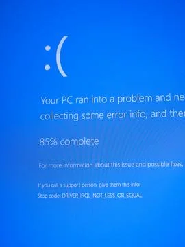 Microsoft Blue Screen Error,Global Outage,Blue Screen of Death Stock Photos