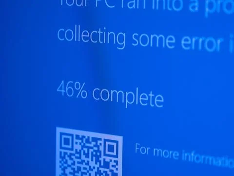 Microsoft Blue Screen Error,Global Outage,Blue Screen of Death Foto stock