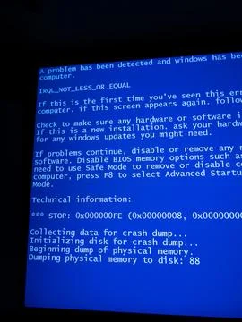 Microsoft Blue Screen Error,Global Outage,Blue Screen of Death Stock Photos