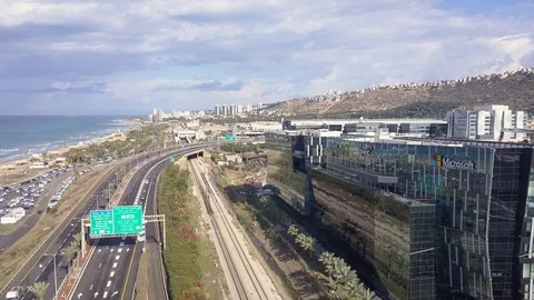 Microsoft building in Haifa high tech zone. M.A.T.A.M high tech campus. Vídeos de archivo 121664574