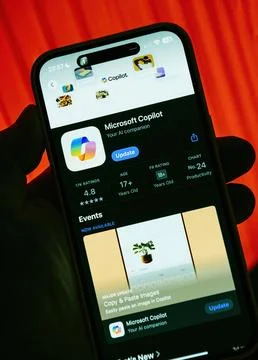 Microsoft Copilot App Store Page Foto stock