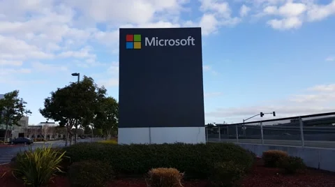 Microsoft corporate building in Mountain View, CA Stock Footage 59758872