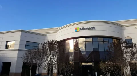 Microsoft corporate building in Mountain View, CA Stock Footage 59758918