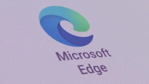 Microsoft Edge Icon Click Close Up Stock Footage 164030233
