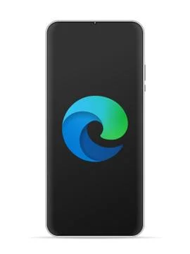 Microsoft Edge logo icon on smartphone screen Illustrazione stock