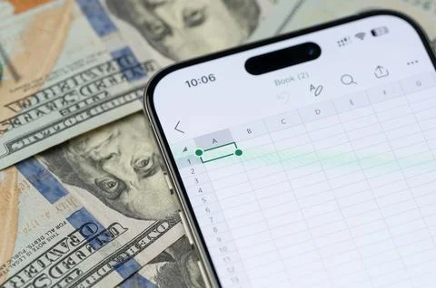 Microsoft excel empty spreadsheet Stock Photos