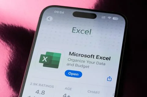 Microsoft Excel mobile application ranking Foto stock