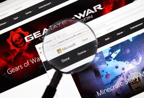 Microsoft Games on the web. Stock Photos