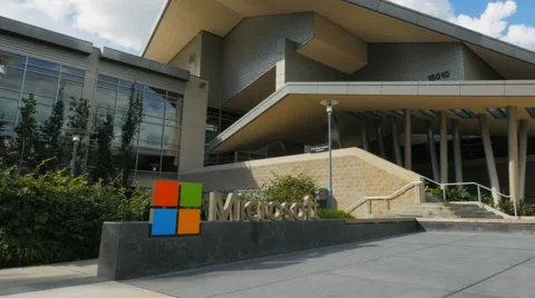 Microsoft headquaters pan Stock Footage 56398907