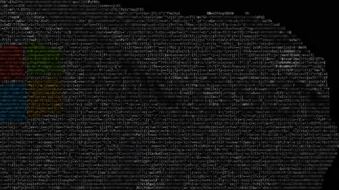 Microsoft logo on waving digital flag. Editorial looping animation Stock Footage 145489980