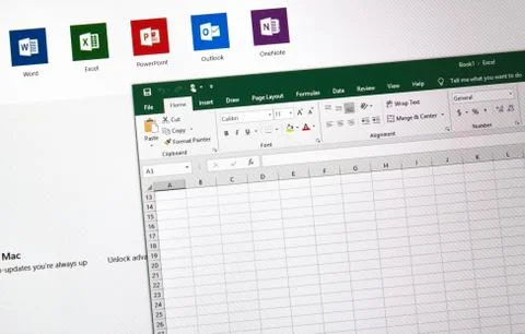 MIcrosoft Office 2019 Excel Stockfoto's