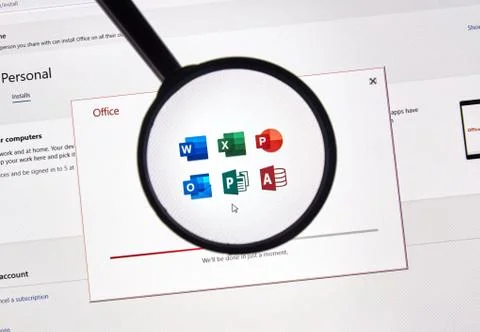 Microsoft office 365 software Stock Photos