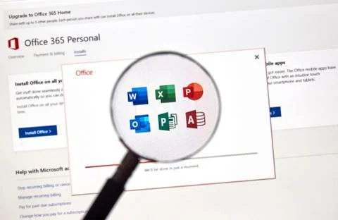 Microsoft office 365 software Stock Photos
