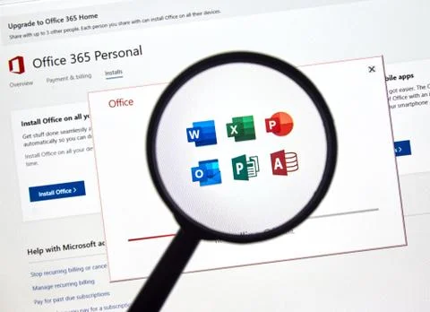 Microsoft office 365 software Stockfoto's