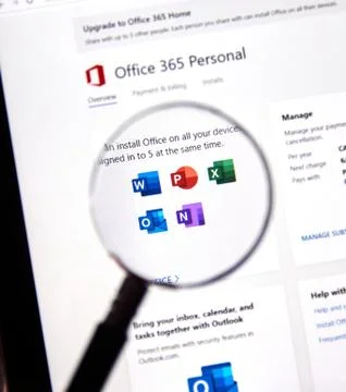 Microsoft office 365 software Stock Photos