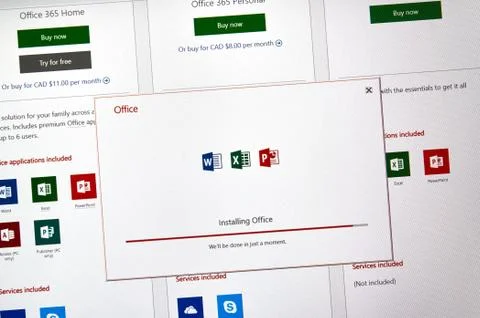 MIcrosoft Office 365 subscribtion card Stock Photos