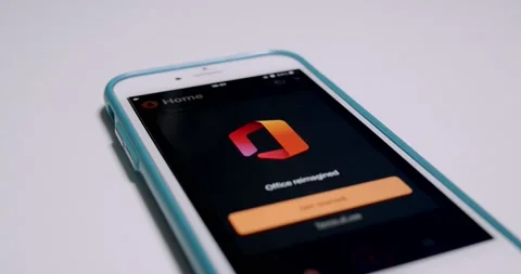 Microsoft Office app introduction page on iPhone Stock Footage 143388626
