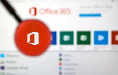 Microsoft Office application. Stock Photos